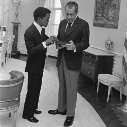 President Richard M. Nixon meeting with Sammy Davis Jr 1973